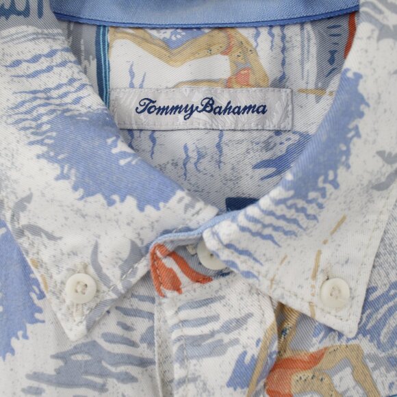 Tommy Bahama Hawaiian Shirt Mens XL surf board Short Sleeve Surfers Print camp - Picture 4 of 11
